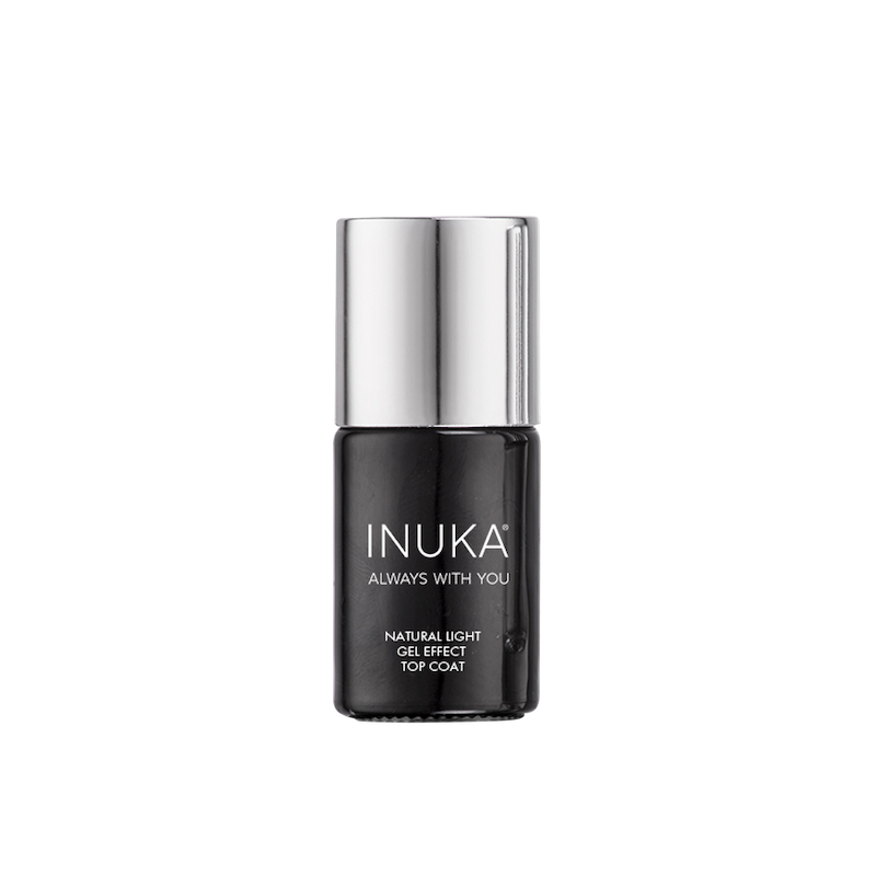 INUKA NATURAL LIGHT GEL EFFECT TOP COAT NAIL POLISH - 11ML
