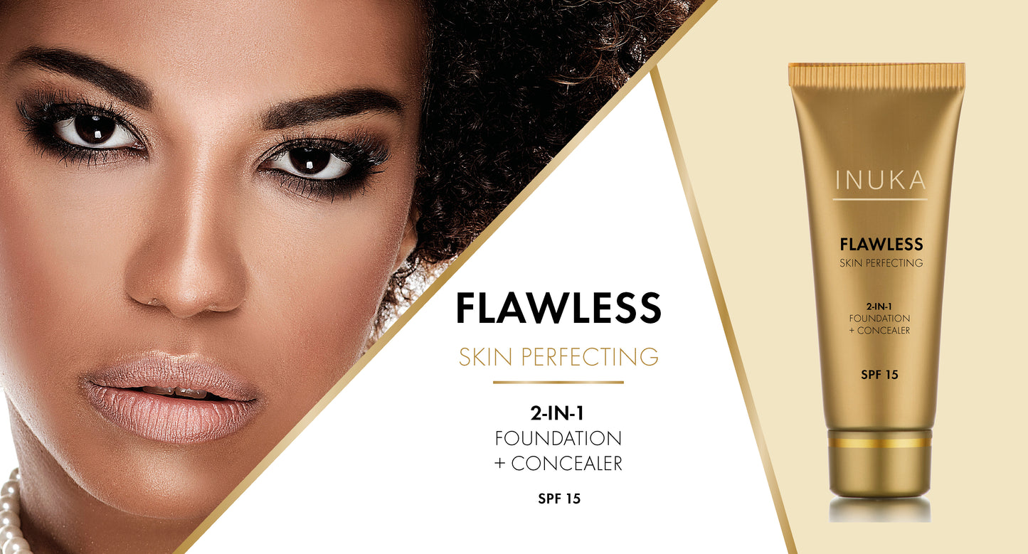 INUKA FLAWLESS SKIN PERFECTING 2-in-1 FOUNDATION CONCEALER - 35ML